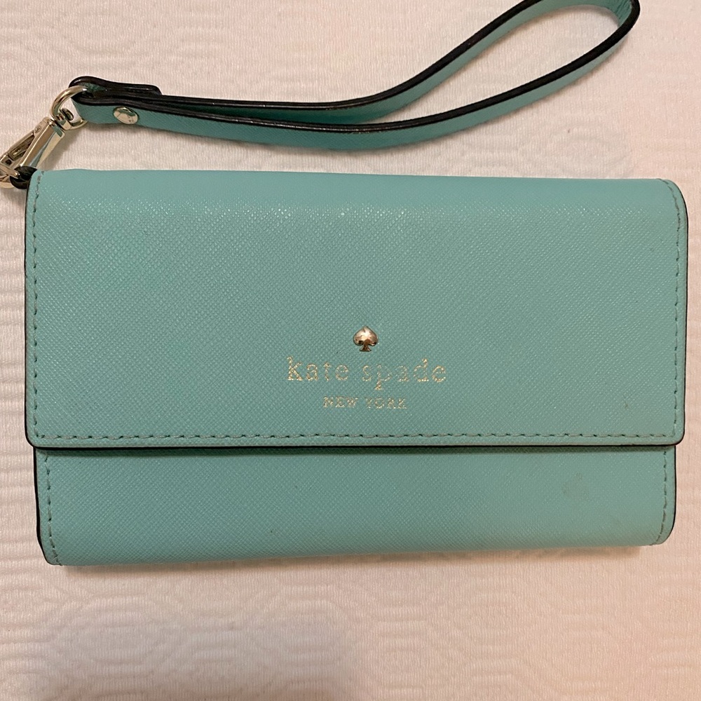 Teal Kate Spade New York Small Wallet Cell Phone Case